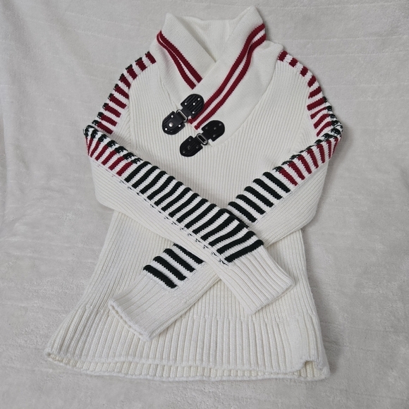 Ce & Ce Men's Size M Shawl Collar Sweater White Officecore Academia Preppy - Picture 2 of 8